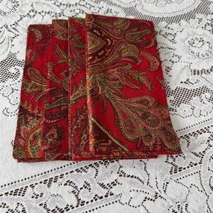 Pottery Barn Caroline Paisley Cloth Napkins Set of 4 NWOT 20” x 20”